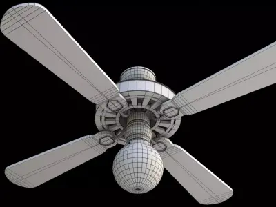 Ceiling Fan with Light Game Asset Low-poly 3D model
