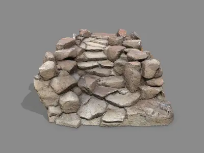 Old Rock Stairs Low-poly 3D model buy