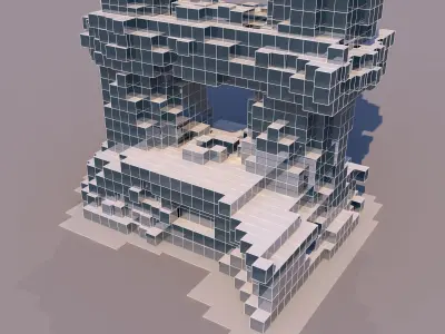 0183 - Skyscraper Architecture 3D Project - 2D Drawings 3D model