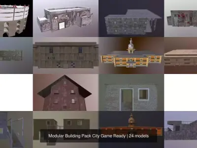 Modular Building Pack City Game Ready