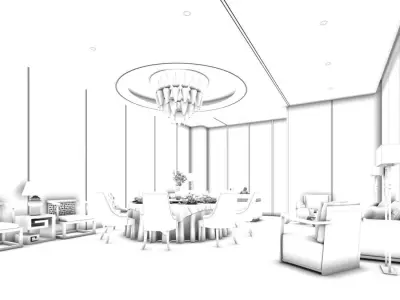Business Restaurant - Coffee - Banquet  154 3D model