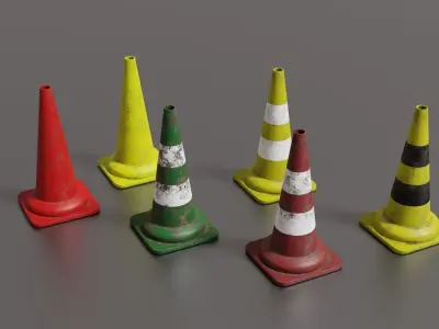 Traffic cones 3D Model Pack