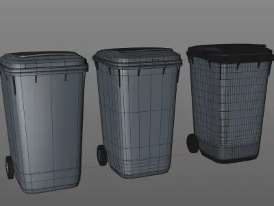 Trash Can animation ready with basic shaders 3D model