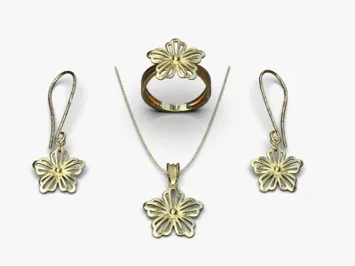 Light floral set 3D print model