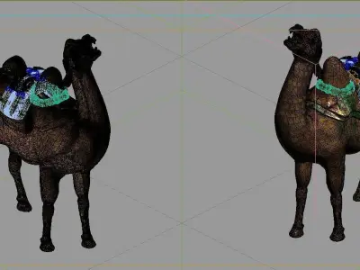 Game Model - Ancient tomb ceramic three - color ca 3D model