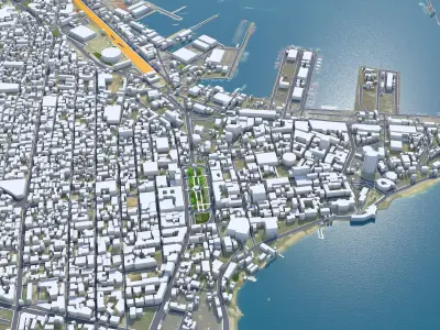 Dakar Senegal 20km AI Low-poly 3D model