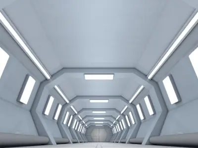 Sci Fi Tunnel 3D model 32