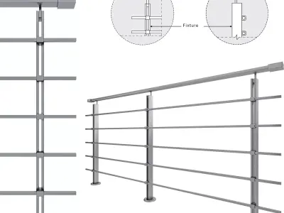 Railing-12 stainless steel railings for balconies 3D model