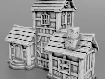medieval house 3D print model