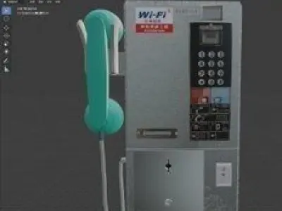 Public phone -Taiwan Chunghwa Telecom old version Low-poly 3D model
