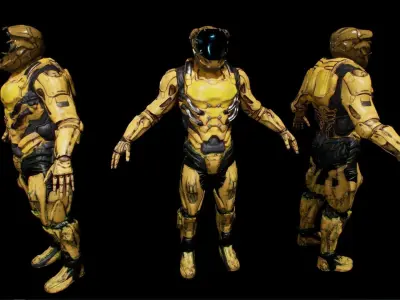 cyborg soldier v3  Low-poly 3D model