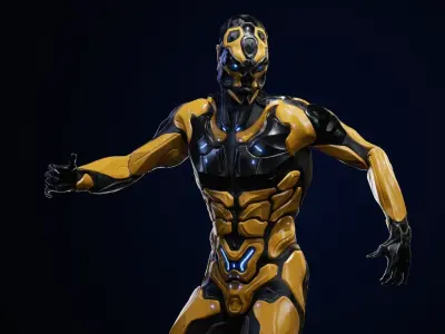 Sci-Fi Human M8 Low-poly 3D model