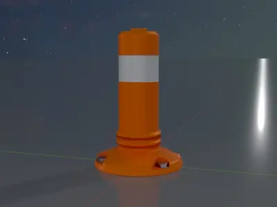 Flexible Traffic Bollard 300 Low-poly 3D model