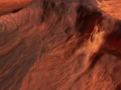 Mars Planet Mountain Desert Dunes Terrain Landscape PBR Low-poly 3D model