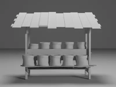 SACKS SHOP Low-poly 3D model