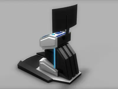 Sci Fi Computer Low-poly 3D model