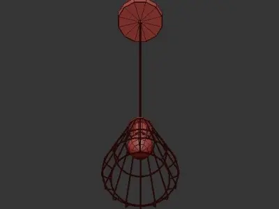 GOLD GEOMETRIC CAGE PENDANT 3D model