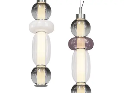 hamel pair of glass pendant lights 3D model