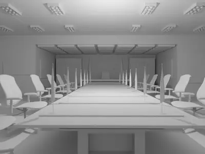 President Office No Material 3D model