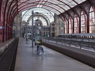 Antwerp Central Station Low-poly 3D model
