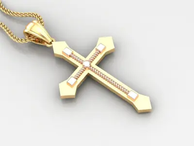Cross Light Gold 4CP076 3DM STL 3D model
