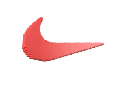 Voxel Style Nike Logo 01 Free low-poly 3D model
