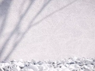 White grainy plaster texture 3D model