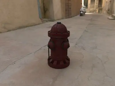 Fire Hydrant 3D Low Poly Model Low-poly 3D model