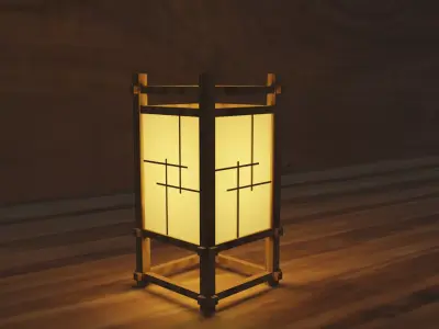 Japanese Lantern 3D model for games and animation in 4K 3D model