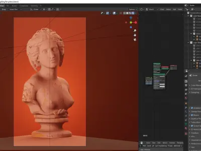 Medusa Bust Statue 3D model
