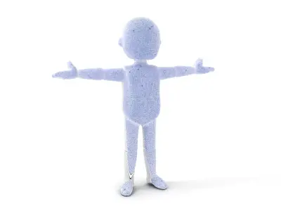 Simple Blank Base Model Rigged and Animated Low-poly 3D model