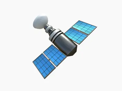Satellite D05 Steel Blue - SciFi Space Design Low-poly 3D model