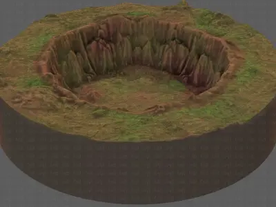 Cliff lowpoly V04 Low-poly 3D model
