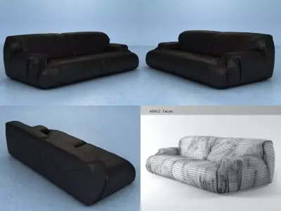 Brenno four different leather sofas 3D model