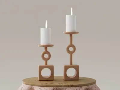 SET PORTA VELAS - CANDELABRO 3D print model