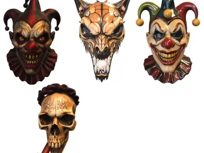 pack masks and monster  3D model