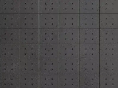 Industrial Dark Metal Studded Tiles PBR Seamless Texture