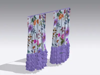 Curtain Low-poly 3D model