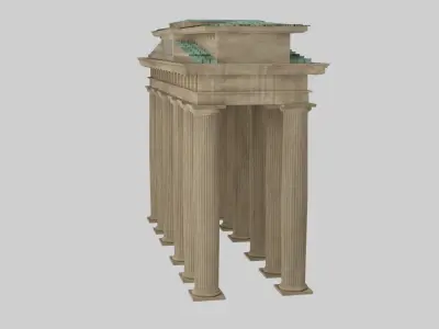 Classical doric temple door Low-poly 3D model