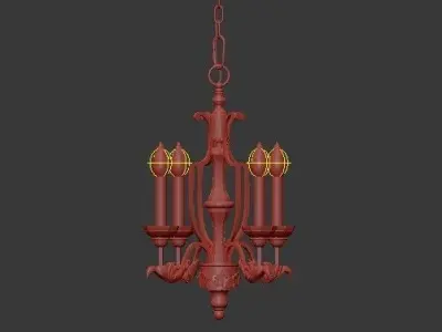 Florence 4 Light Mini Chandelier 3D model