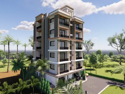 Modern Apartment Building - Luxury Residential Housing 3D model