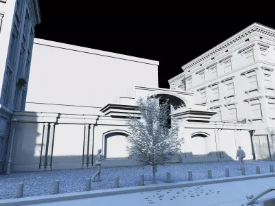 Classic stone facade-Building Classic Facade Element 3D model 3D model