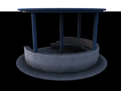 Bus Stop Low-poly 3D model 5