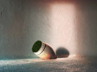 Pot in a cave Free 3D model