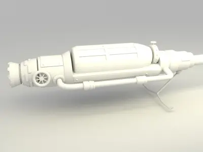 Steampunk Quidditch Broomstick - Textured - PBR Materials 3D model