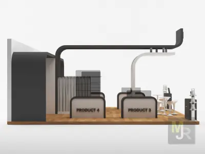 Stand 4 floor plan of gym 3D model