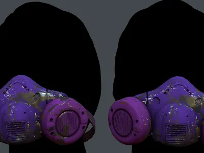 Gas mask helmet 3d model scifi Low-poly Low-poly 3D model Low-poly 3D model