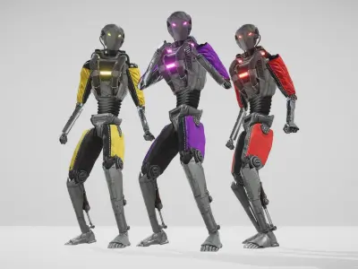 Sci fi Humanoid Robot Low-poly 3D model