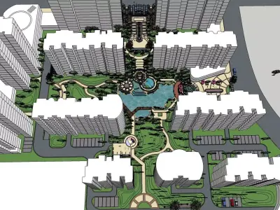 classical landscape theme park 3D model