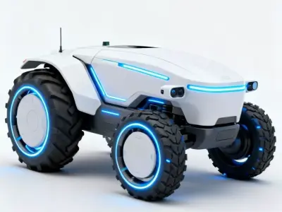 Futuristic Autonomous Electric Tractor 3D Model Low-poly 3D model